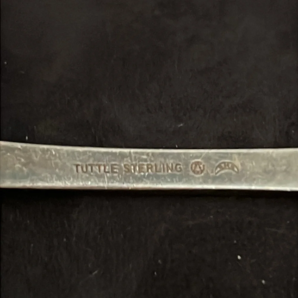 Antique Tuttle Sterling Silver on slow serving slotted spoon heavy